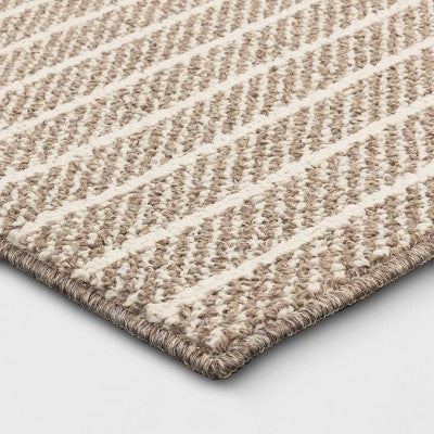 2'x3' Washable Striped Accent Rug Heathered Gray/Brown Almond - Threshold (LOCAL PICKUP ONLY)