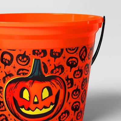 7.64" Jack Halloween Plastic Trick or Treat Pail Orange - Hyde and EEK! Boutique