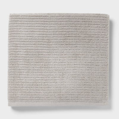 2pk Quick Dry Ribbed Bath Towel Set Light Gray - Threshold