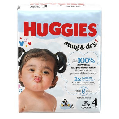 Huggies Snug & Dry Disposable Diapers - Size 4 - 30ct