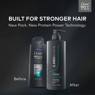 Dove Men+Care 2-in-1 Anti-Dandruff + Pyrithione Shampoo and Conditioner - 18 fl oz