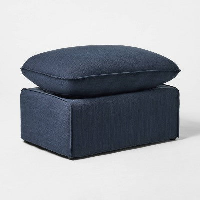 Padded Slipcover Ottoman Blue - Threshold designed with Studio McGee (LOCAL PICKUP ONLY)