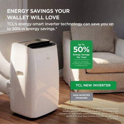 TCL 8k Dual Hose Inverter Portable AC 115V (LOCAL PICKUP ONLY)