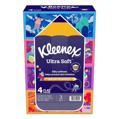 Kleenex Ultra Soft Back to School Facial Tissue - 4pk/120ct