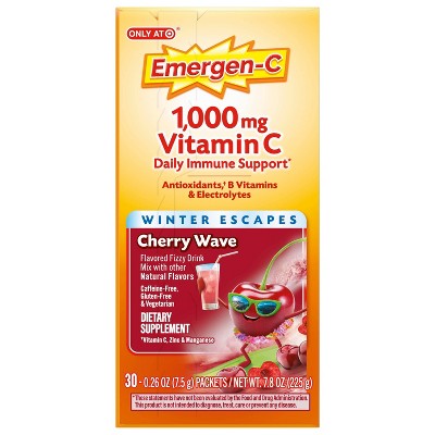 Emergen-C Winter Escapes Vitamin Powder - Cherry Wave - 30ct