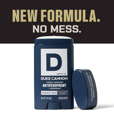 Duke Cannon Supply Co. Trench Warfare Men's Solid Antiperspirant & Deodorant Stick Midnight Swim - 3oz