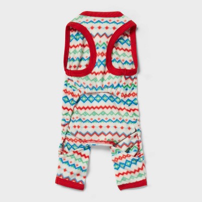 Fair Isle Print Snuggly Soft Matching Family Dog Pajamas - Wondershop Red/White XS