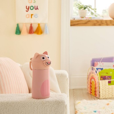 Kids' 10 fl oz Cat Animal Water Bottle - Pillowfort