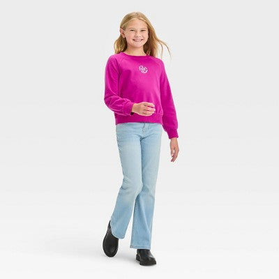 Girls' Mid-Rise Bootcut Jeans - Cat & Jack Light Wash 12 Slim