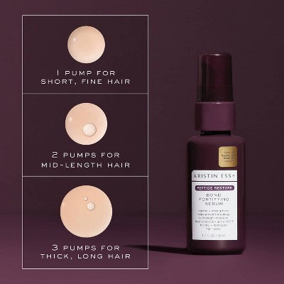 Kristin Ess + Hair Serum for Frizz & Damaged Hair - Peptide Bond Repair with Heat Protectant - 1.7 fl oz