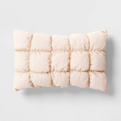 Lumbar Puffy Bread Pillow Pearl - Room Essentials