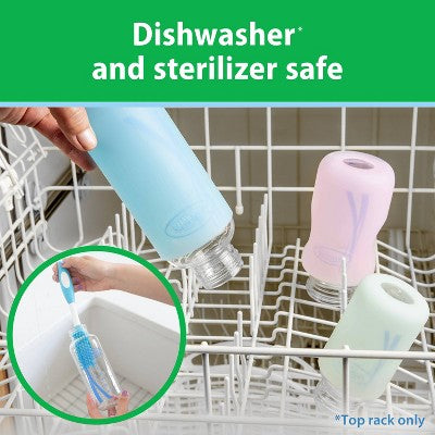 Dr. Brown's Anti-Colic Narrow Glass Options+ Baby Bottles - 4 fl oz/3pk: Level 1 Slow Flow, BPA-Free, Silicone Nipple