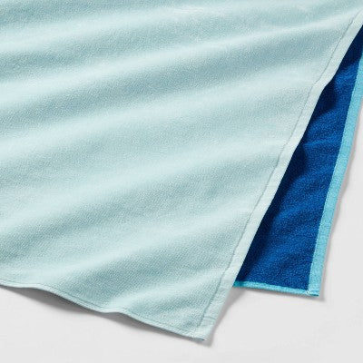 XL 'WOW' Reversible Beach Towel Blue/Teal/Lime - Sun Squad
