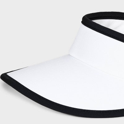 Contrast Border Detail Visor Hat - All In Motion White