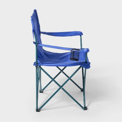 Basic Folding Outdoor Portable Camping Chair Blue - All In Motion (LOCAL PICKUP ONLY)