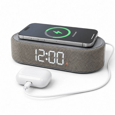 Power Tray Alarm Table Clock Gray - Capello