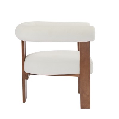 Christopher Knight Home Harriman Upholstered Velvet Birch Three-legged Structure Accent Chair, Beige (LOCAL PICKUP ONLY)