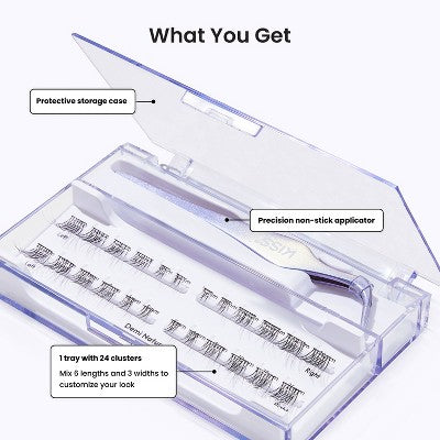 Impress Pre-Glued Lash Clusters Kit - Demi Edgy False Eyelashes - 24ct