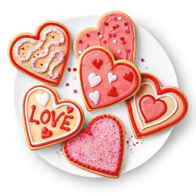Valentine's Sparkle Heart Cookie Kit - 12.7oz/6ct - Favorite Day