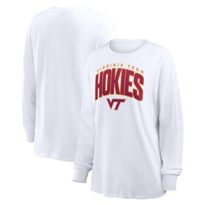 NCAA Virginia Tech Hokies Women's White Long Sleeve T-Shirt - S