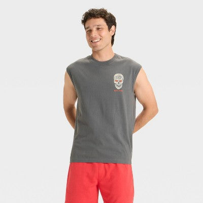 Men's Stone Cold Graphic Muscle Tank Shirt - Original Use Gray M