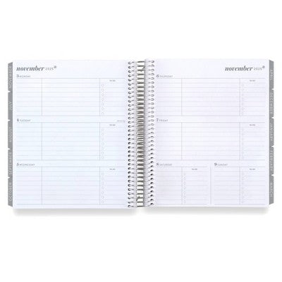 erin condren July 2024 June 2025 Academic Planner 7"x9" Colorblock Circles Coral