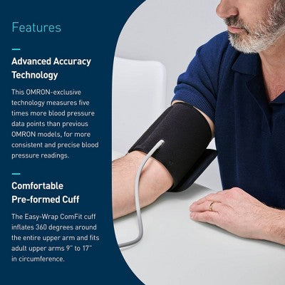 Omron Series 7 Upper Arm Blood Pressure Monitor: Pulse Rate, Mercury-Free, Electric Power Source