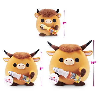 Snackles 8" Highland Cow with Sangaria O-mazing Orange Ramune Plush