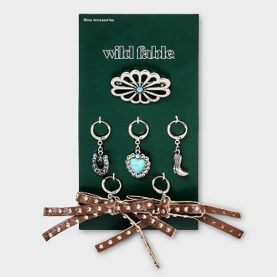 Western Shoe Charm Set - Wild Fable Silver