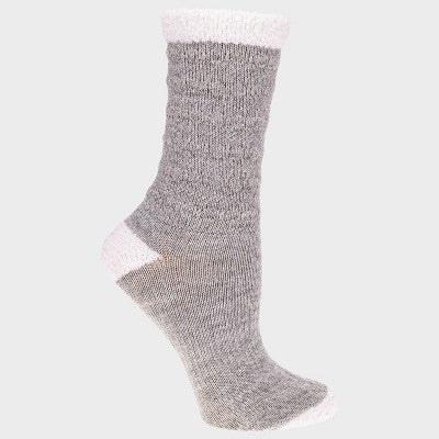 Alaska Knits Women's Puffy Textured Wool Blend Midweight Boot Socks - Gray 4-10