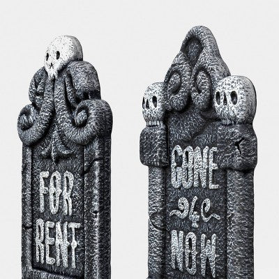 4pk Tombstones Outdoor Decorative SculptureBlack/White - Hyde and EEK! Boutique: Halloween