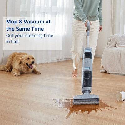 Tineco GO H2O SENSE Cordless Floor Washer with Mess Detection-Titanium Powder Blue: Multipurpose, Hardwood, Hard Floor, 2 Speeds, 0.6L Water Tank