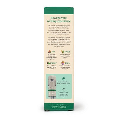 Lifelines Walk In The Woods Essential Oil Blends Pen Diffuser: Aromatherapy Gift Set, No Battery Required
