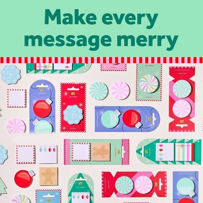 Post-it 2pk Jingle Notes Gingerbread Man 1.9"x1.9" Holiday Sticky Note Pads 25 Sheets Each