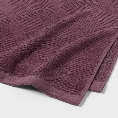 2pc Luxe Lattice Bath Towel Mauve - Threshold