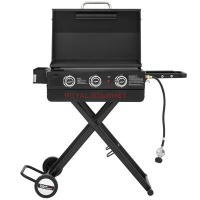 RoyalGourmet Portable 3-Burner Gas Griddle PD3001TG Black (LOCAL PICKUP ONLY)