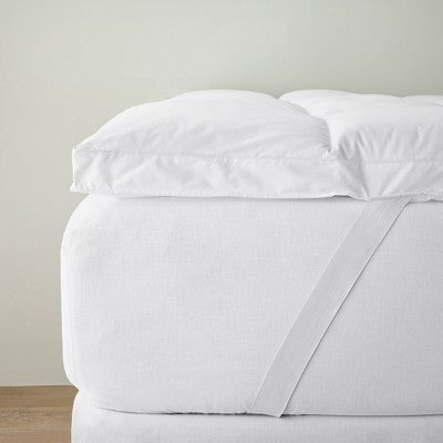 Twin Ultra Loft Down Alternative Mattress Topper - Casaluna: Hypoallergenic Cotton, Baffle Box Quilting, 233 Thread Count
