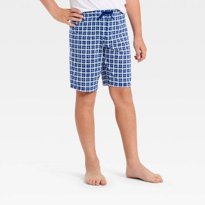 2 Pack Boys' Plaid Pajama Shorts - Cat & Jack Navy Blue XL