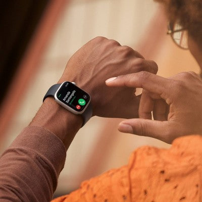 Apple Watch Series 8 GPS + Cellular 45mm Silver Aluminum Case with White Sport Band - S/M