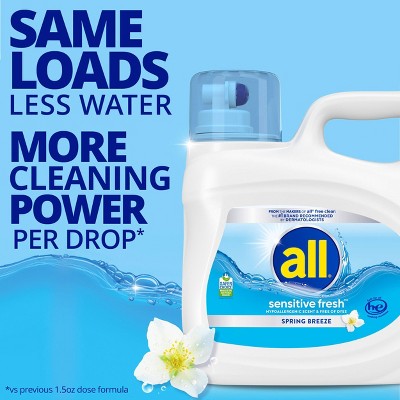 All Sensitive Fresh Spring Breeze Liquid Laundry Detergent - 94 Loads