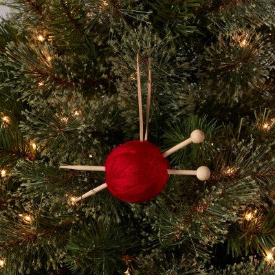 Knitting Christmas Tree Ornament - Red - Wondershop