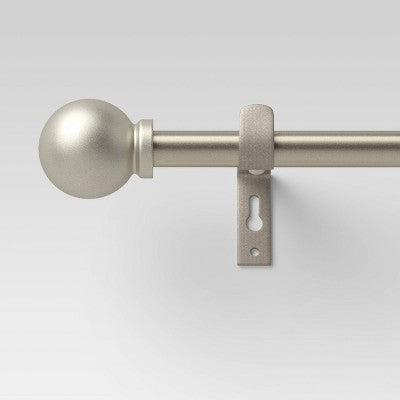 48"-84" Cafe Smaller Ball Curtain Rod Silver - Room Essentials: Adjustable Metal Rods for Curtains, Single Rod (LOCAL PICKUP ONLY)
