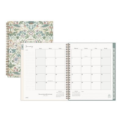 Morris & Co. 8.5"x11" by Blue Sky 2026 Weekly/Monthly Wirebound Planner Printed Strawberry Thief