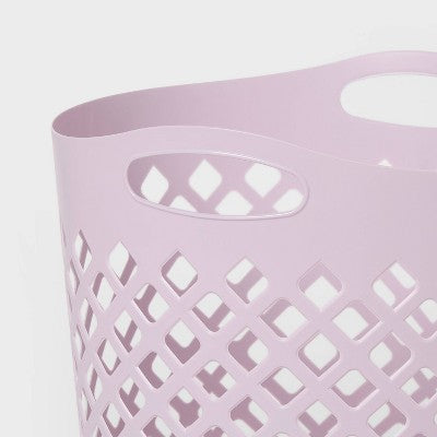 2.2bu Flexible Laundry Hamper Lavender - Brightroom: Tall Plastic Clothes Hamper with Built-In Handles, Diamond Pattern (LOCAL PICKUP ONLY)