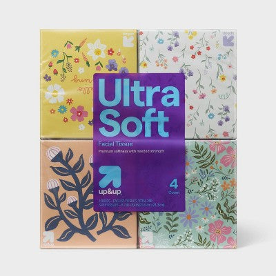 Spring Ultra Soft Facial Tissue - 4pk/65ct - up&up