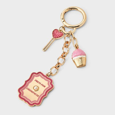 Valentine's Day Press for Champagne & Sweets Bag Charm - A New Day Pink/Gold