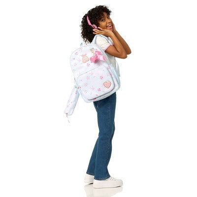 Locker Club Elevated Backpack Set with Pencil Case and Headphones - Blue Stripe Ribbons