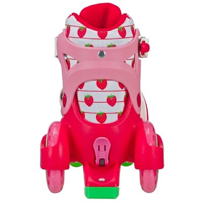Roller Derby Fun Roll Girls' Jr Adjustable Strawberry Roller Skate - Pink S