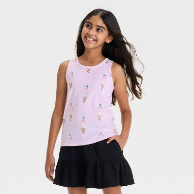 Girls' Ice Cream Tank Top - Cat & Jack Light Pink L