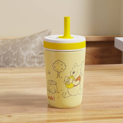 Zak Designs 12oz Winnie The Pooh Stainless Steel Vacuum Kelso Tumbler Yellow